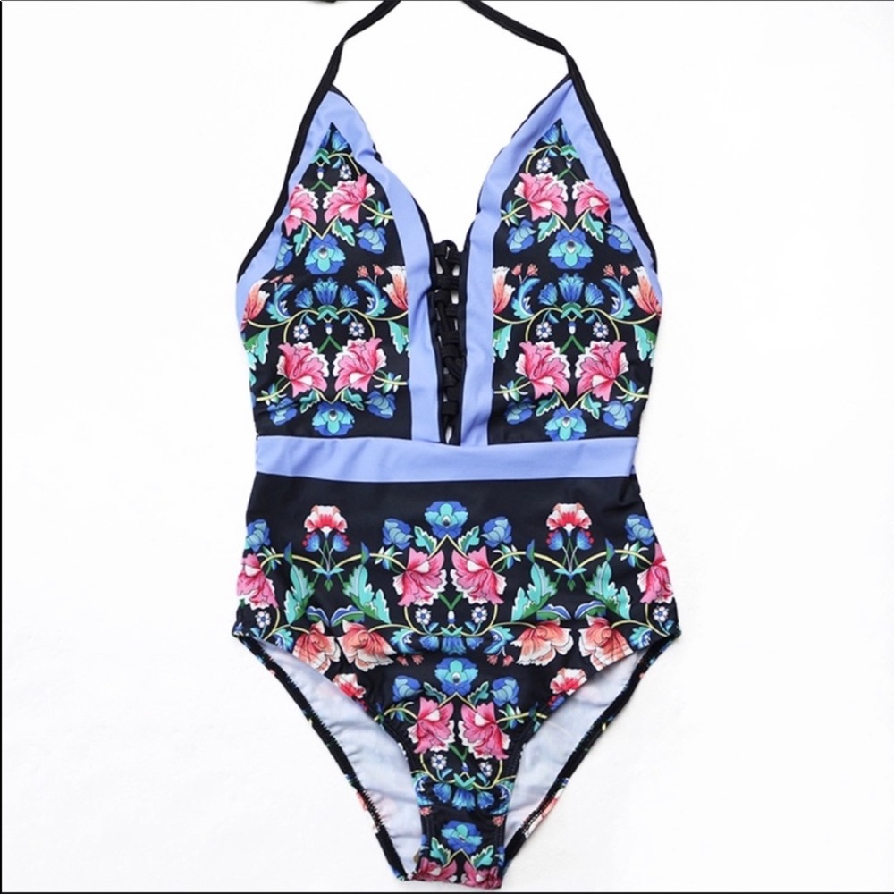 Floral One Piece Bathing Suit - Picture 3 of 4